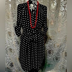 Black White Polkadot Dress by Dr2